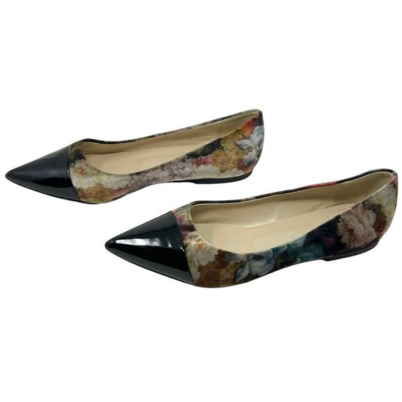 NWOT Bruno Magli Solena Crushed Velvet Floral Pointed Toe Flat Size39 - Picture 3 of 6